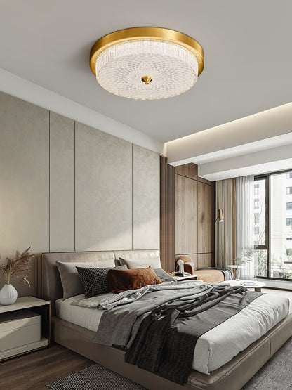 Aurestella Ceiling Light | Brass, Glass | White Shade