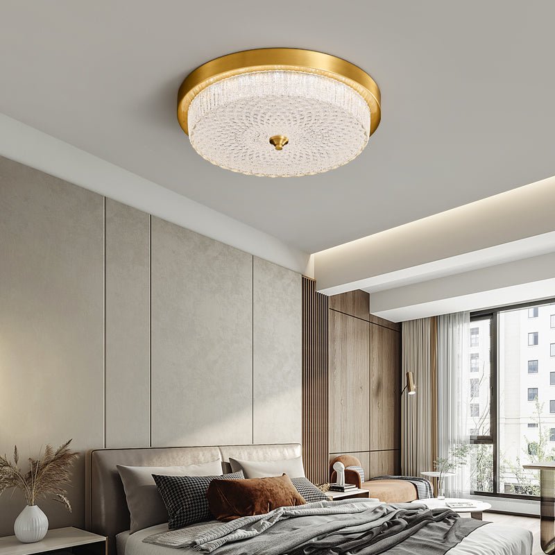 Aurestella Ceiling Light | Brass, Glass | White Shade