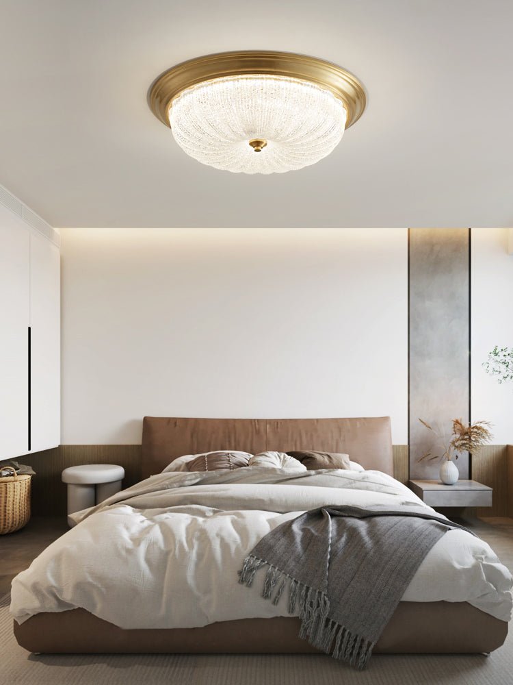 Aurevielle Ceiling Lamp | Crystal Glass & Brass | White