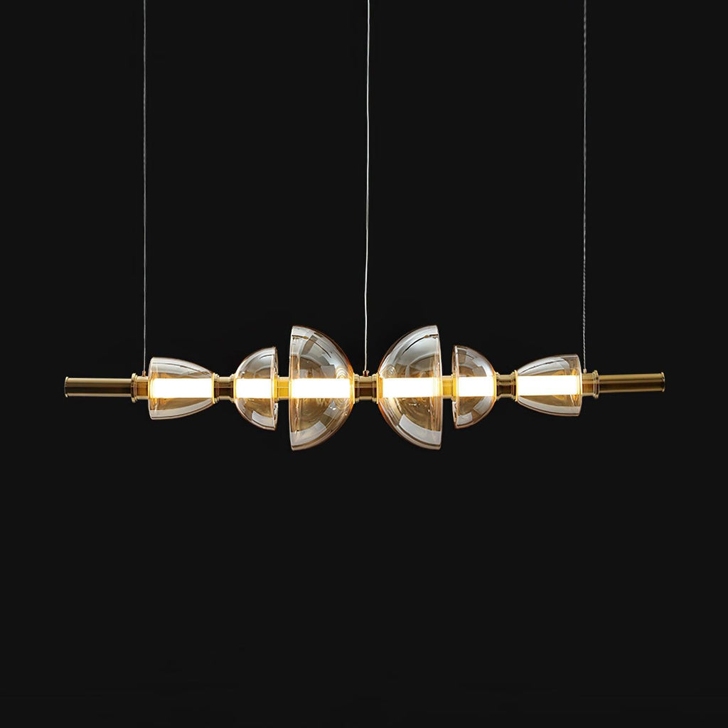 Aurora Pendant Lamp | Golden Glass & Metal | 30cm Diameter