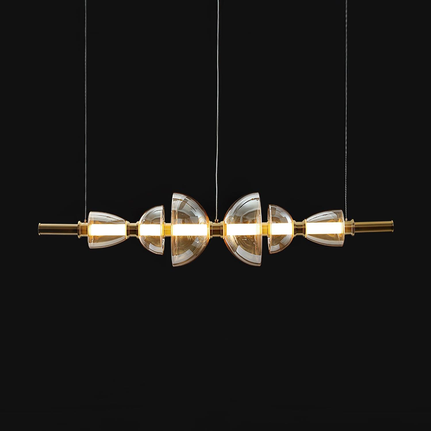 Aurora Pendant Lamp | Golden Glass & Metal | 30cm Diameter