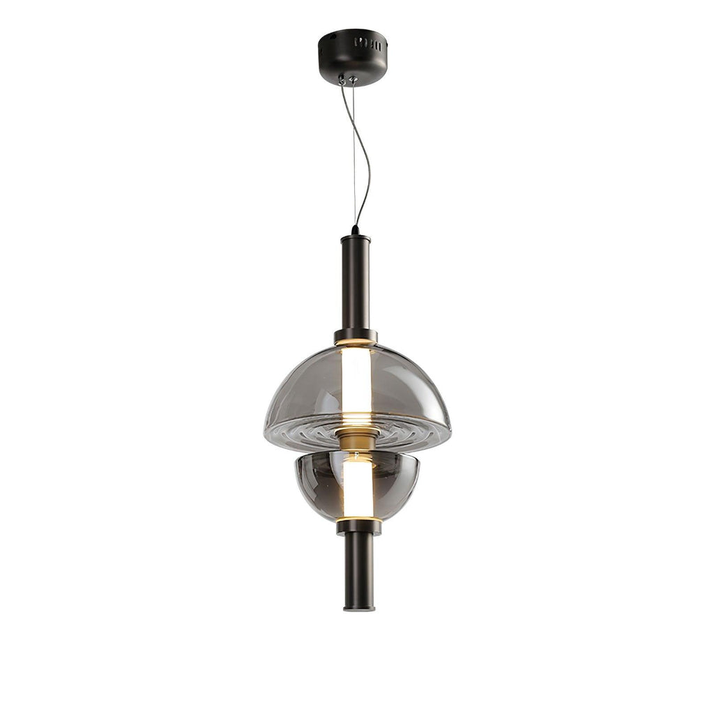 Aurora Pendant Lamp | Golden Glass & Metal | 30cm Diameter