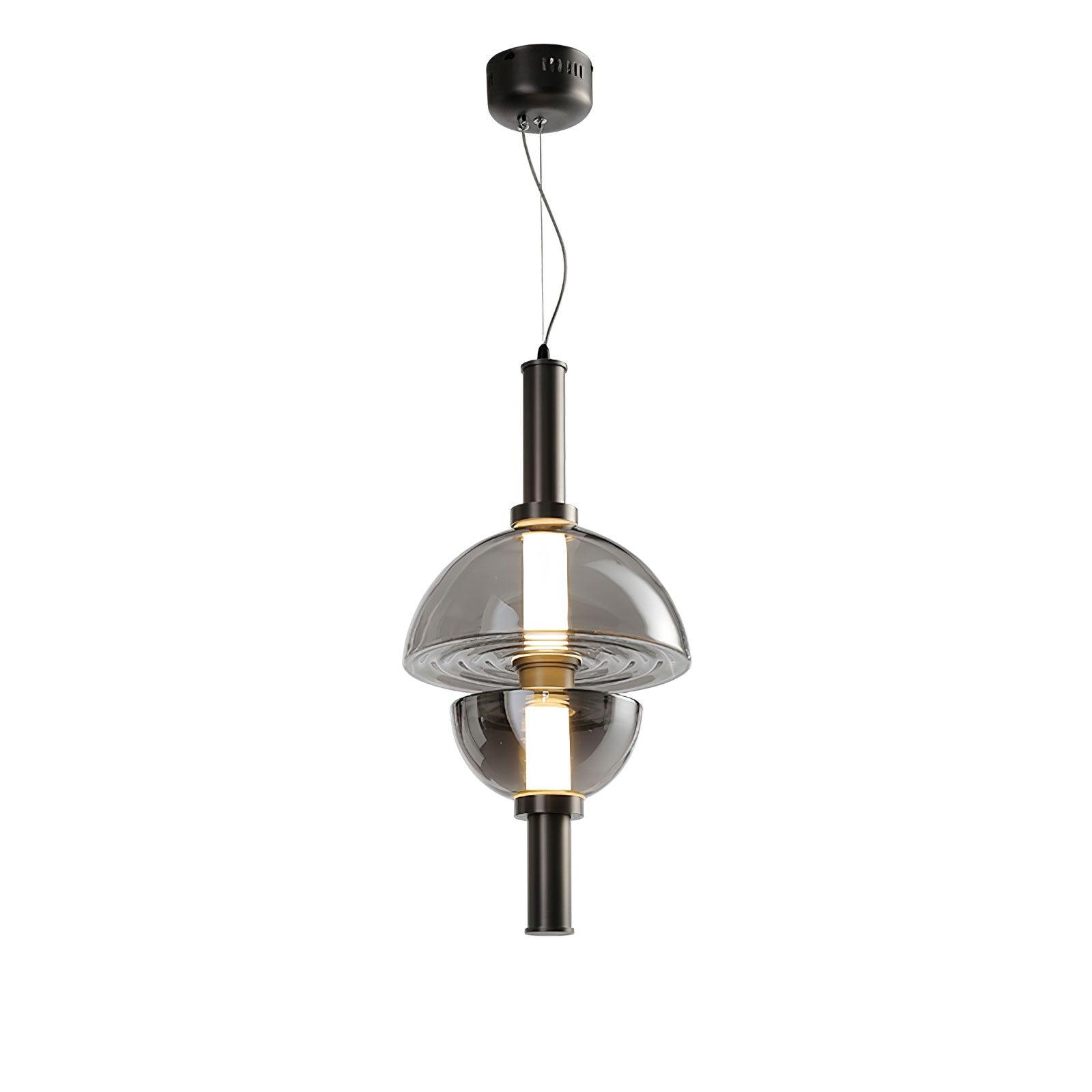 Aurora Pendant Lamp | Golden Glass & Metal | 30cm Diameter