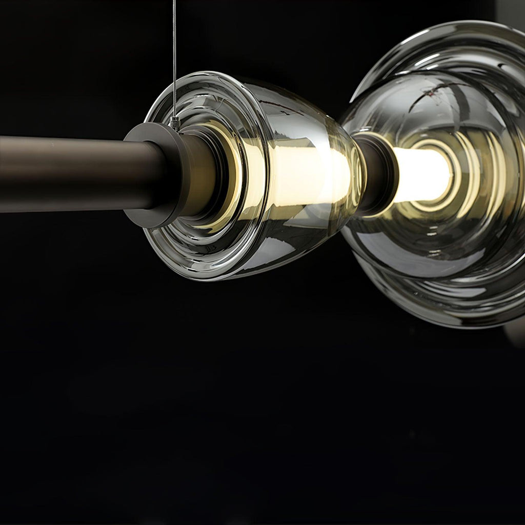 Aurora Pendant Lamp | Golden Glass & Metal | 30cm Diameter