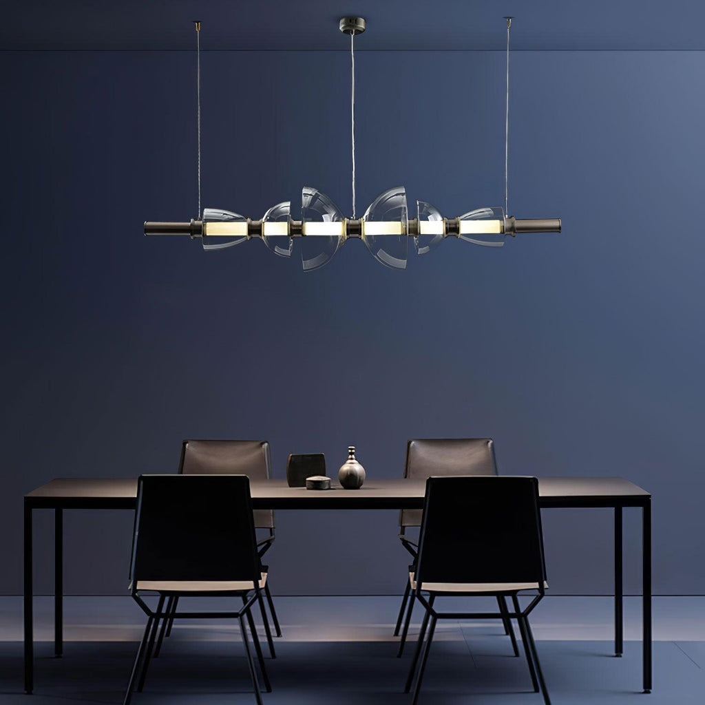 Aurora Pendant Lamp | Golden Glass & Metal | 30cm Diameter