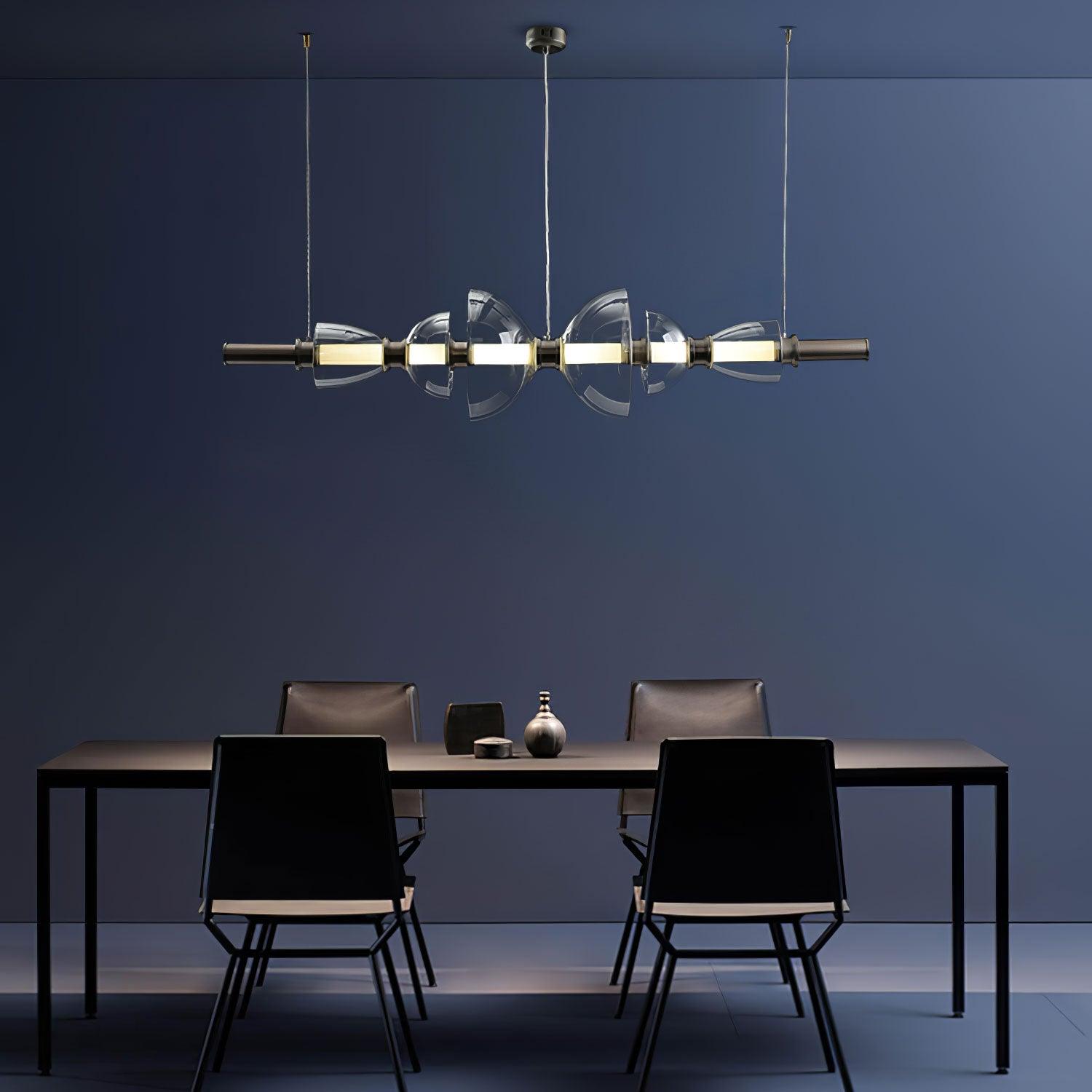 Aurora Pendant Lamp | Golden Glass & Metal | 30cm Diameter