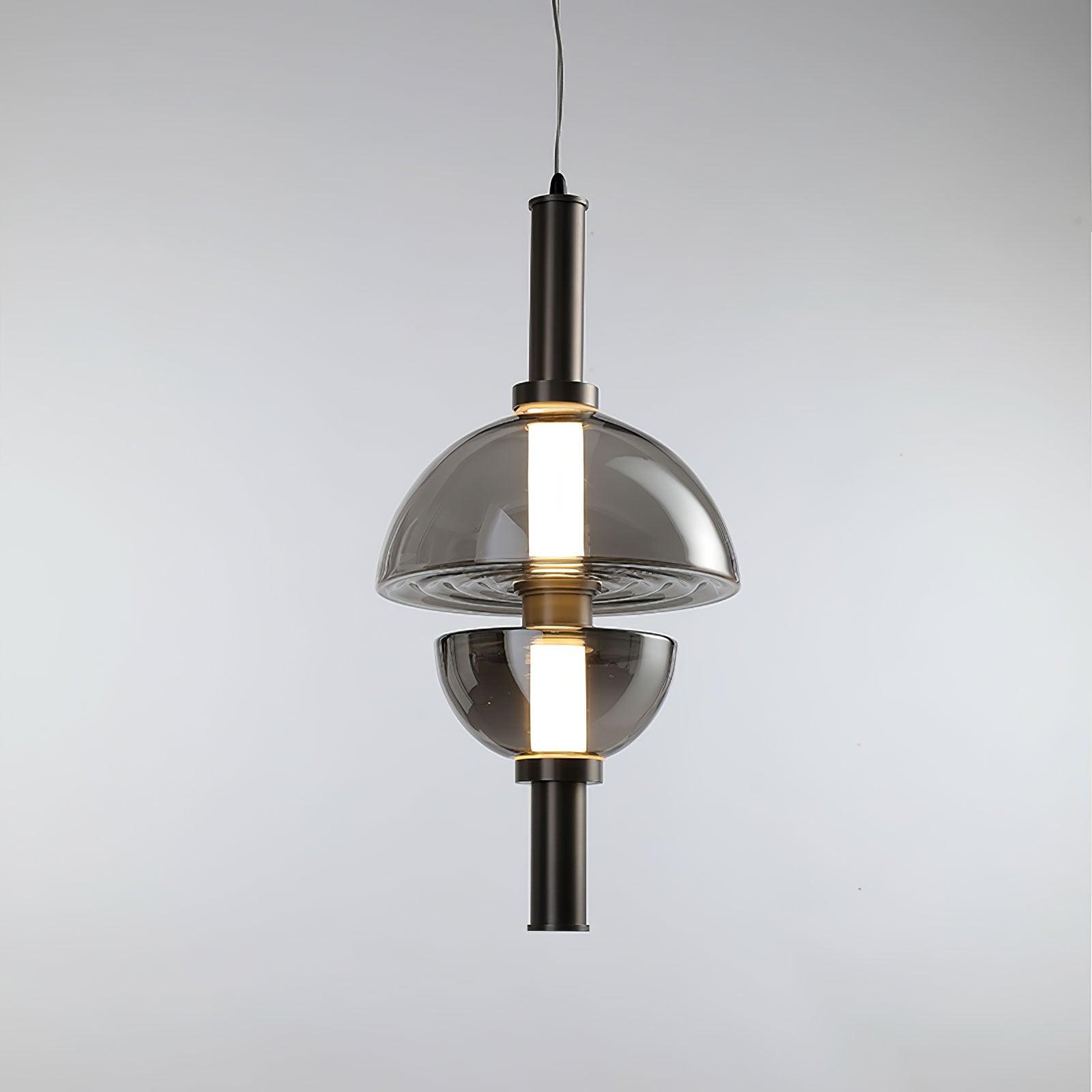 Aurora Pendant Lamp | Golden Glass & Metal | 30cm Diameter