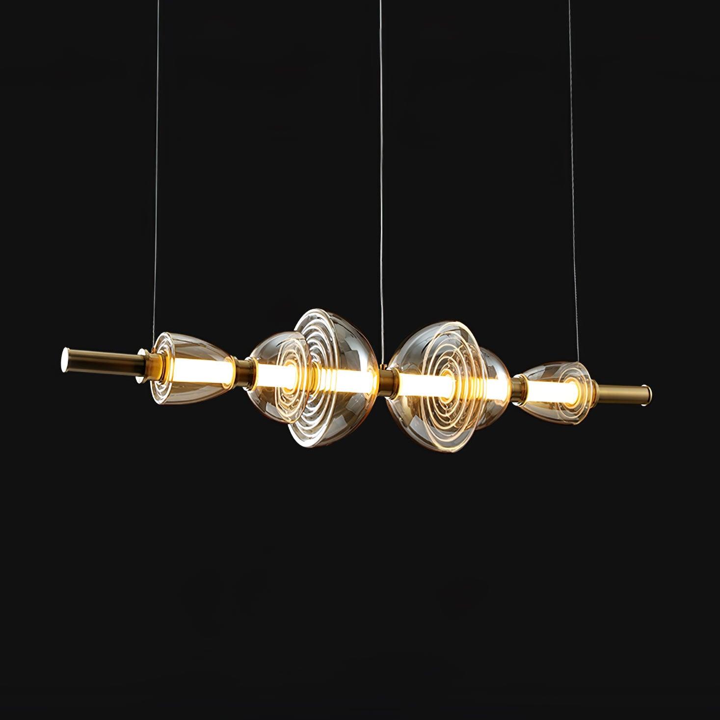 Aurora Pendant Lamp | Golden Glass & Metal | 30cm Diameter
