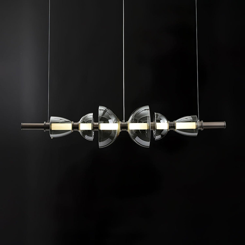 Aurora Pendant Lamp | Golden Glass & Metal | 30cm Diameter