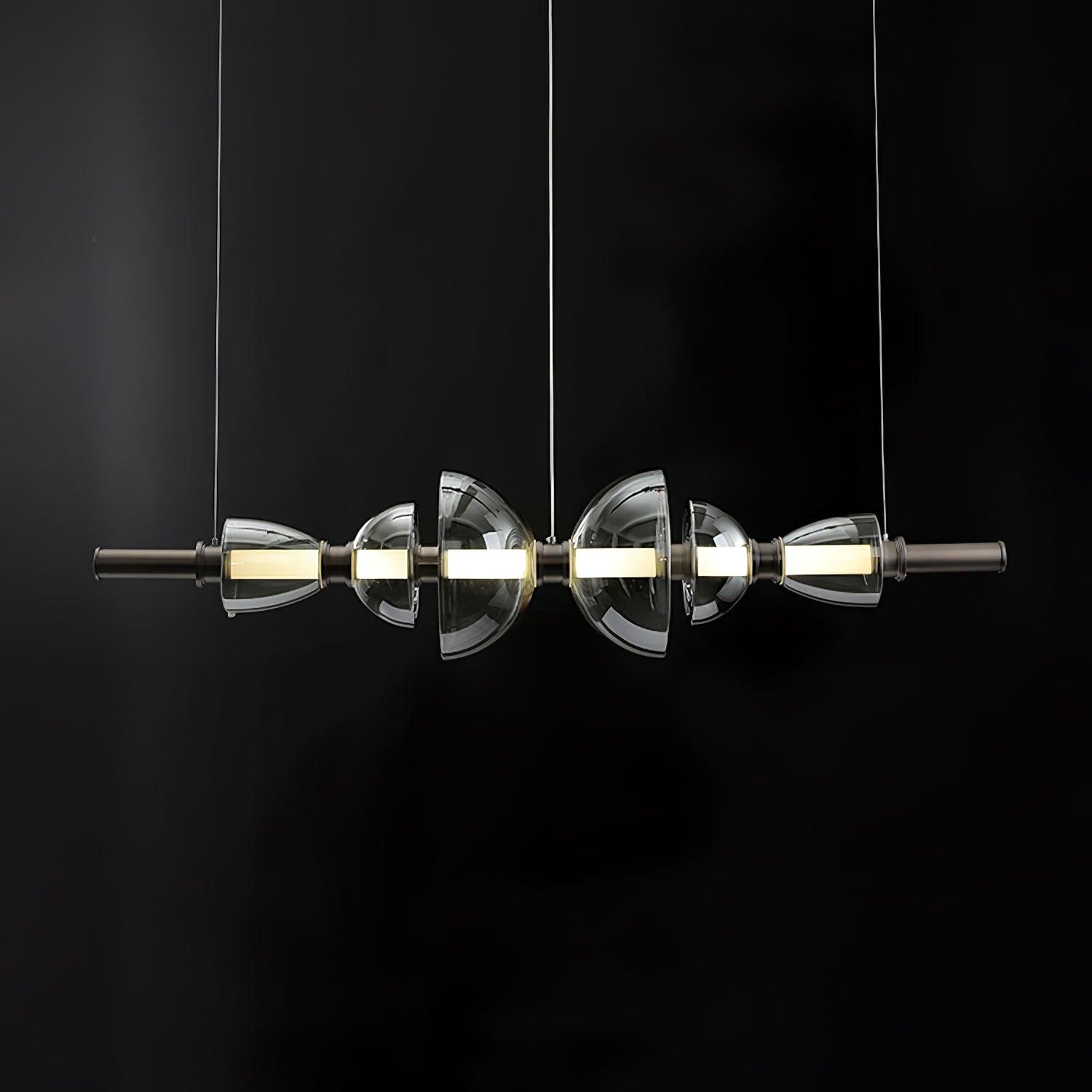 Aurora Pendant Lamp | Golden Glass & Metal | 30cm Diameter