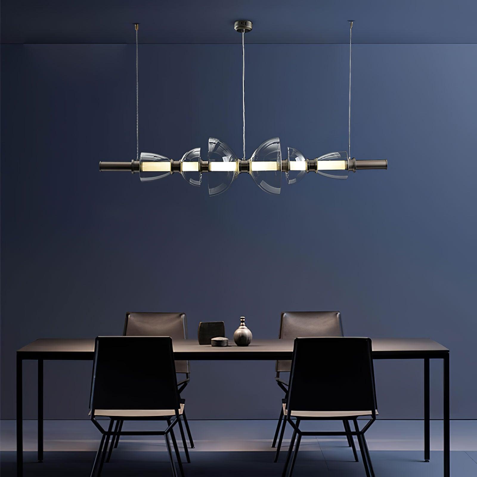 Aurora Pendant Lamp | Golden Glass & Metal | 30cm Diameter