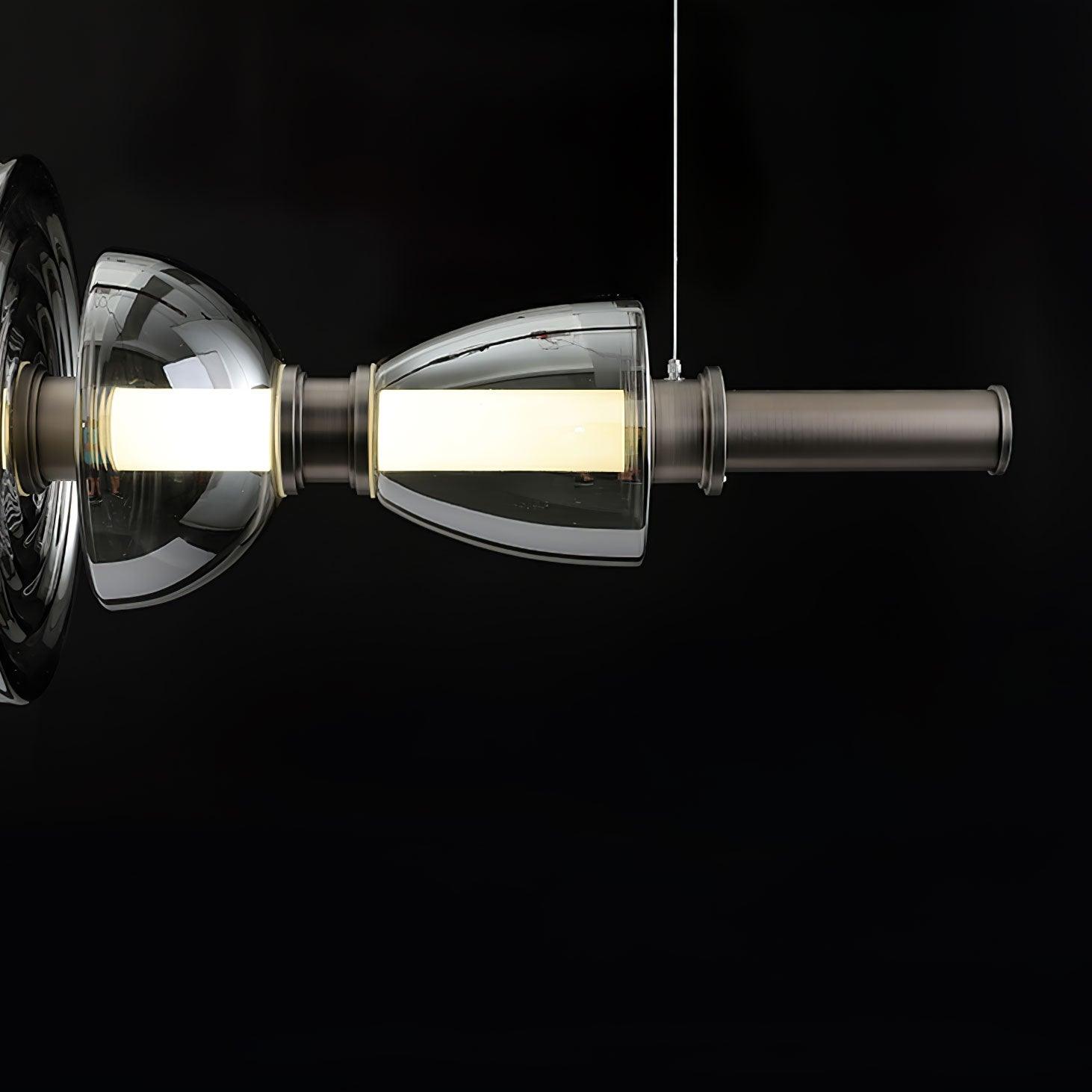 Aurora Pendant Lamp | Golden Glass & Metal | 30cm Diameter