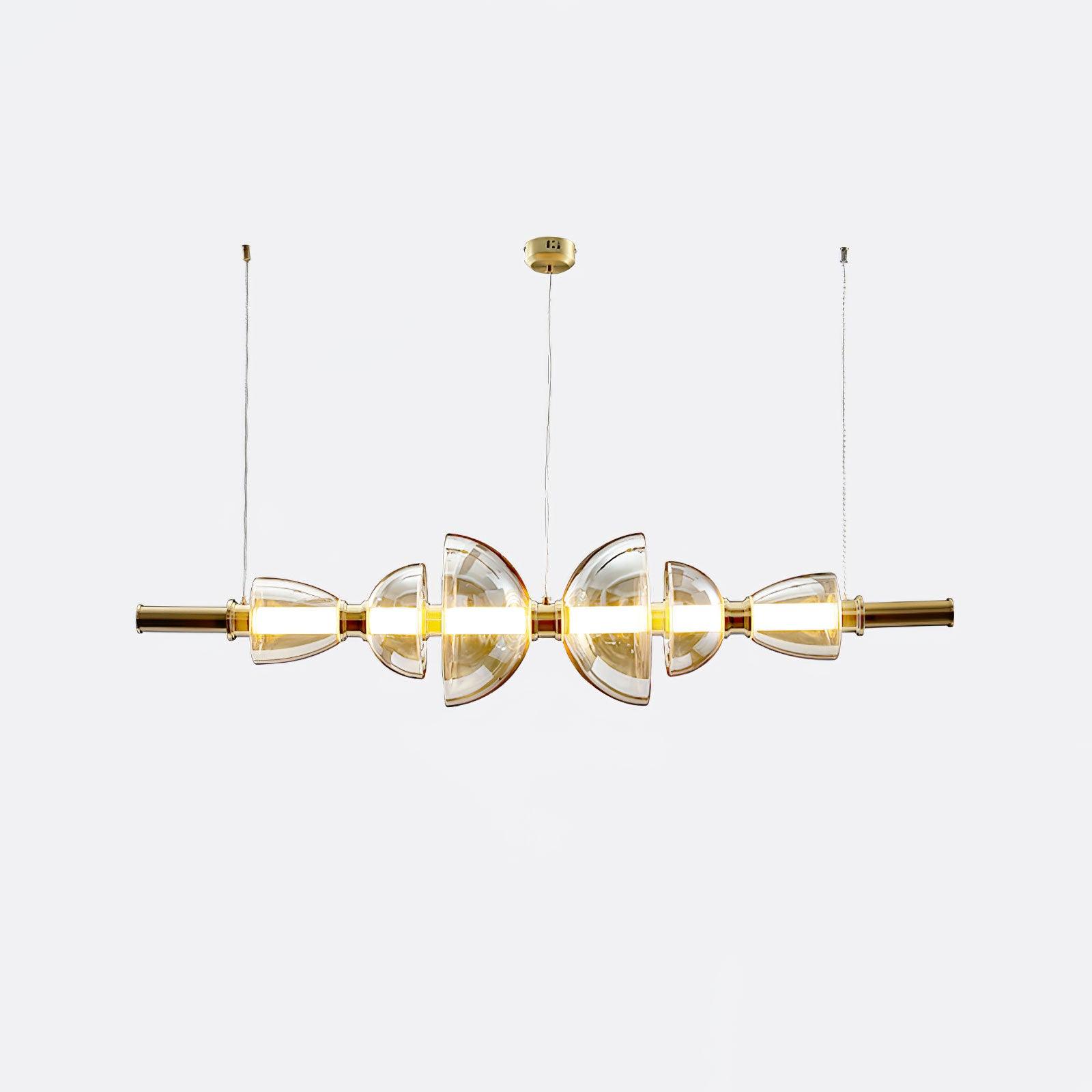 Aurora Pendant Lamp | Golden Glass & Metal | 30cm Diameter