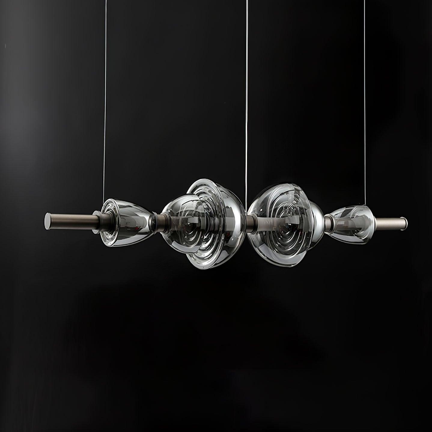 Aurora Pendant Lamp | Golden Glass & Metal | 30cm Diameter