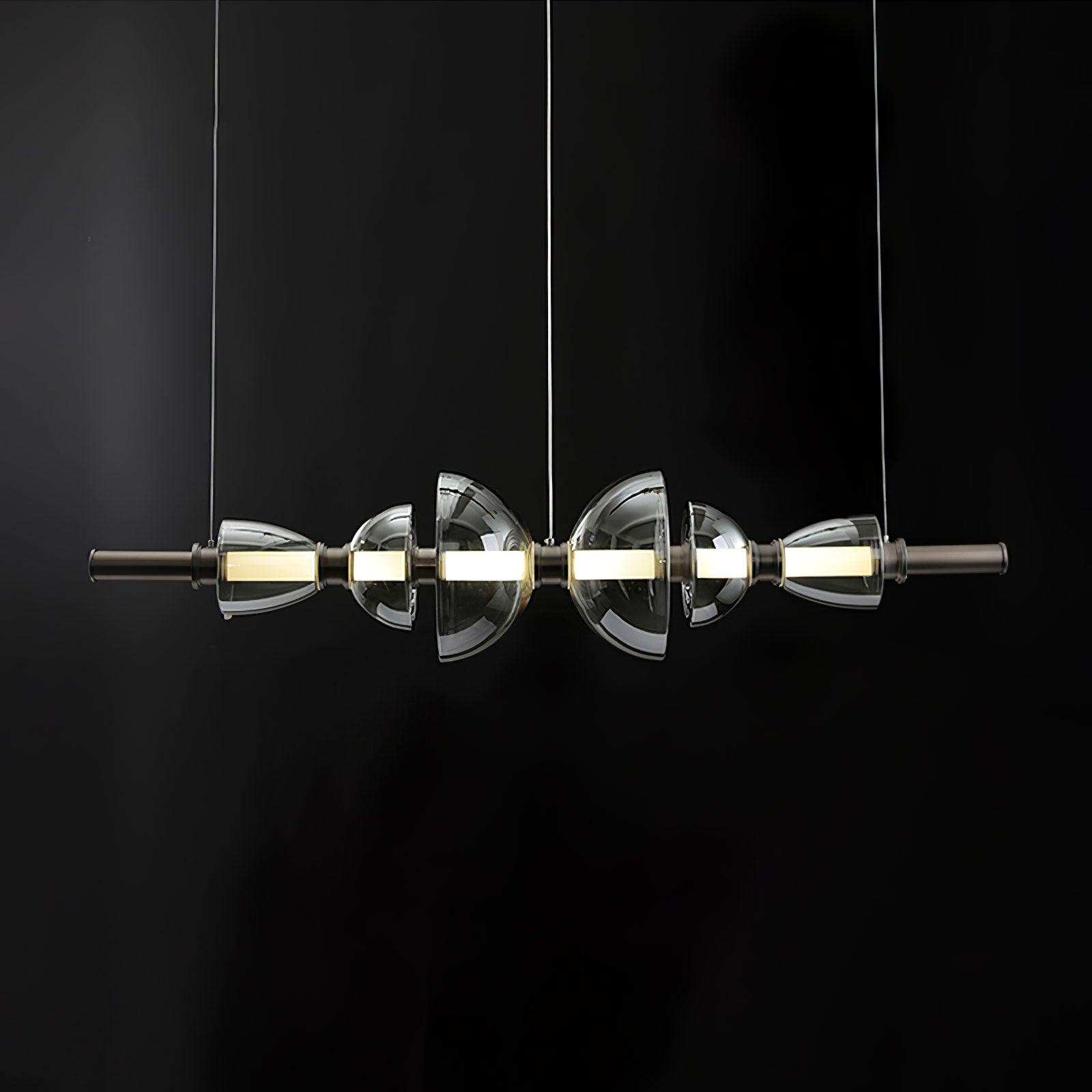 Aurora Pendant Lamp | Golden Glass & Metal | 30cm Diameter