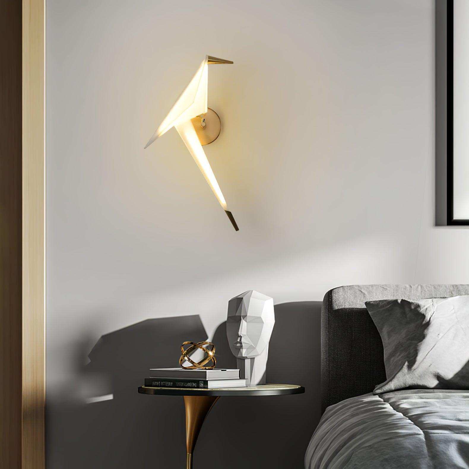 Paper Crane Wall Lamp | Adjustable Metal & PC Design | Set of 2