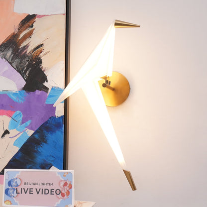 Paper Crane Wall Lamp | Adjustable Metal & PC Design | Set of 2