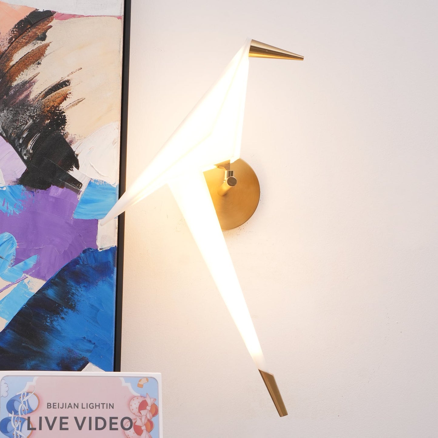 Paper Crane Wall Lamp | Adjustable Metal & PC Design | Set of 2