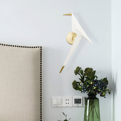 Paper Crane Wall Lamp | Adjustable Metal & PC Design | Set of 2