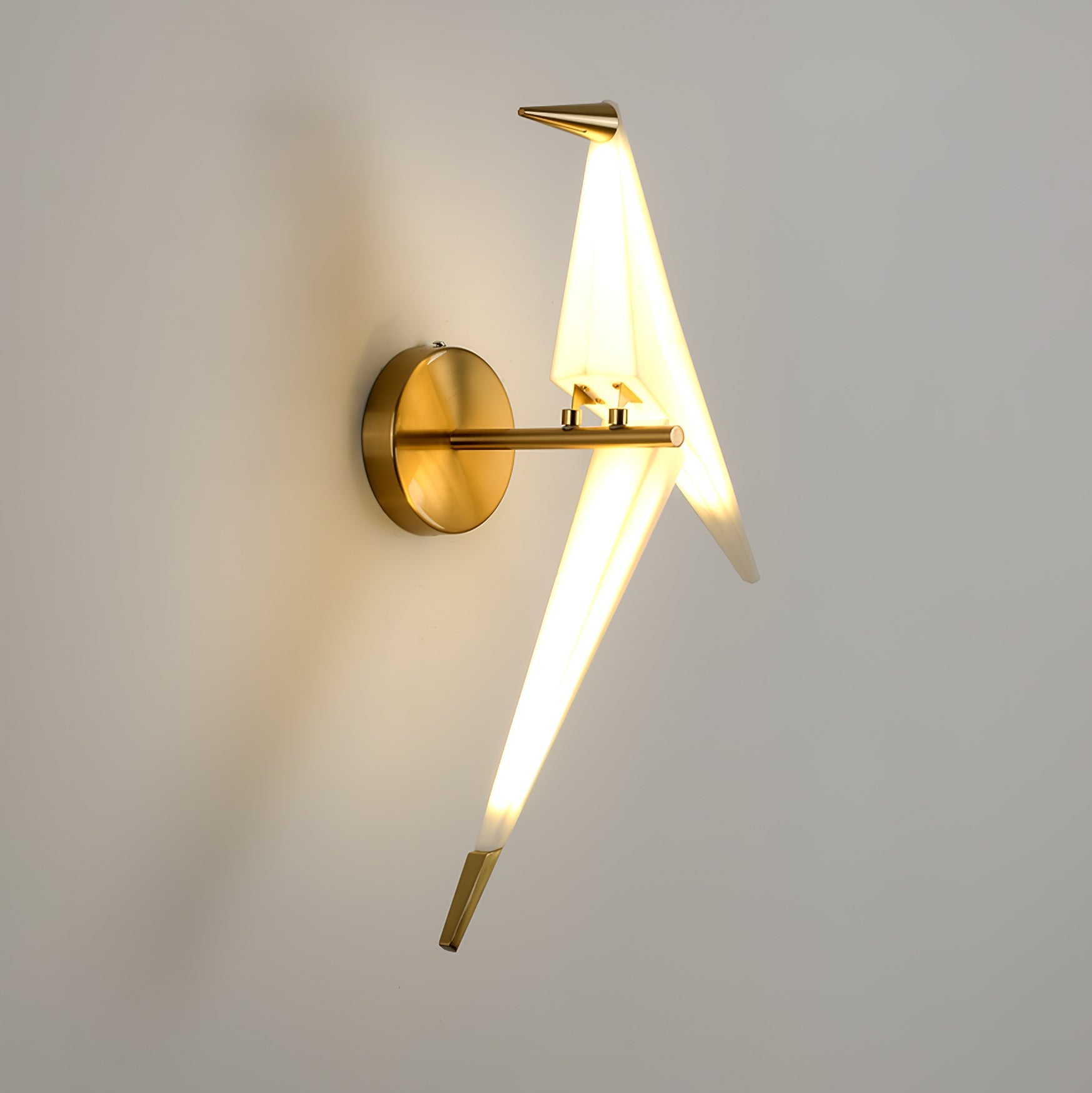 Paper Crane Wall Lamp | Adjustable Metal & PC Design | Set of 2