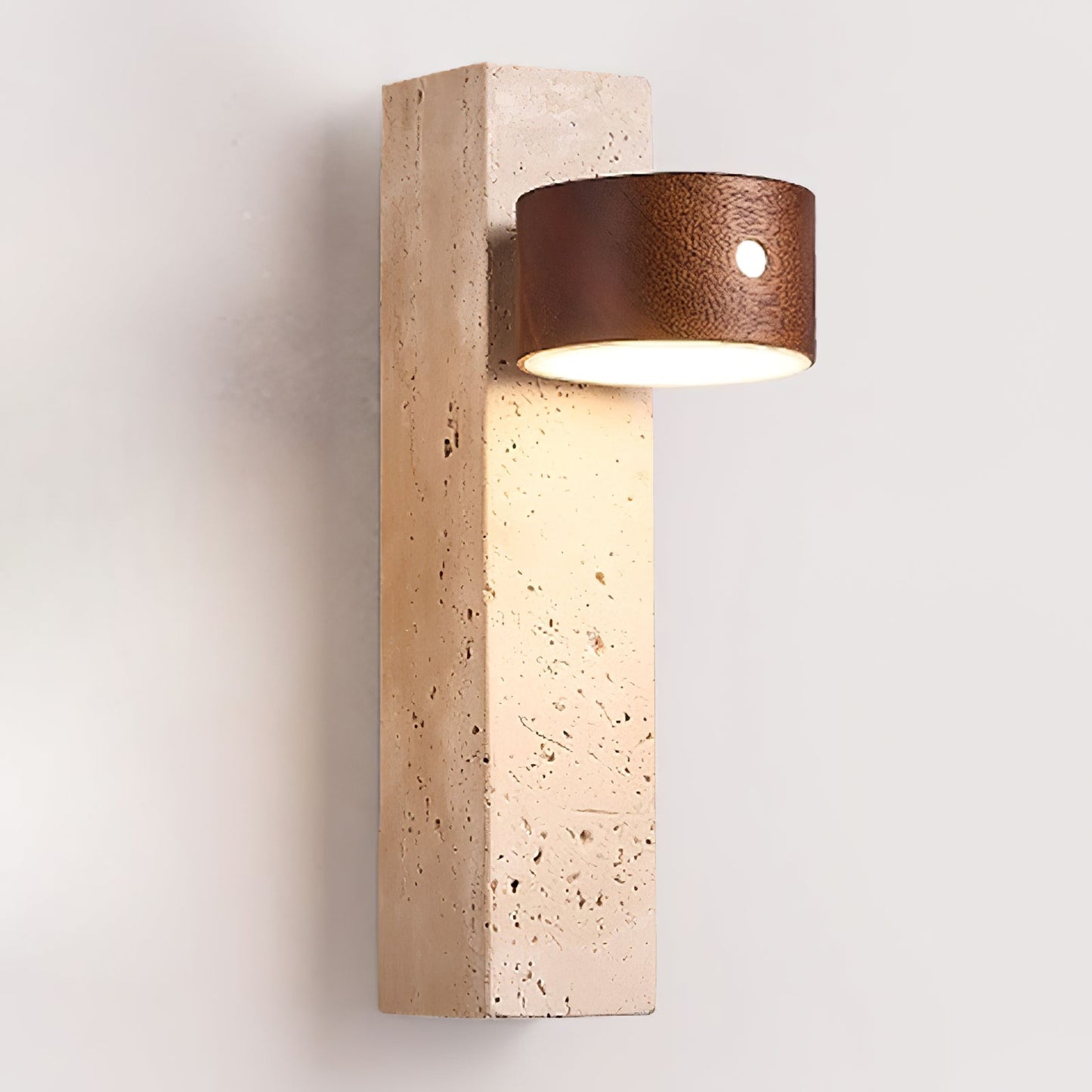 Axis Wood Wall Light | Yellow Travertine, Wood, Acrylic | Dark Walnut, Wood Color, White