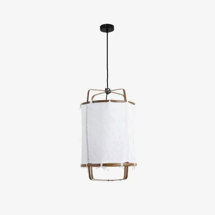 Bamboo Pendant Light | Natural Bamboo & Linen | 40cm Diameter