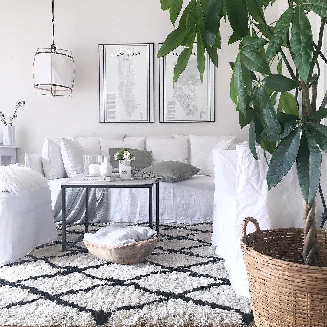 Bamboo Pendant Light | Natural Bamboo & Linen | 40cm Diameter