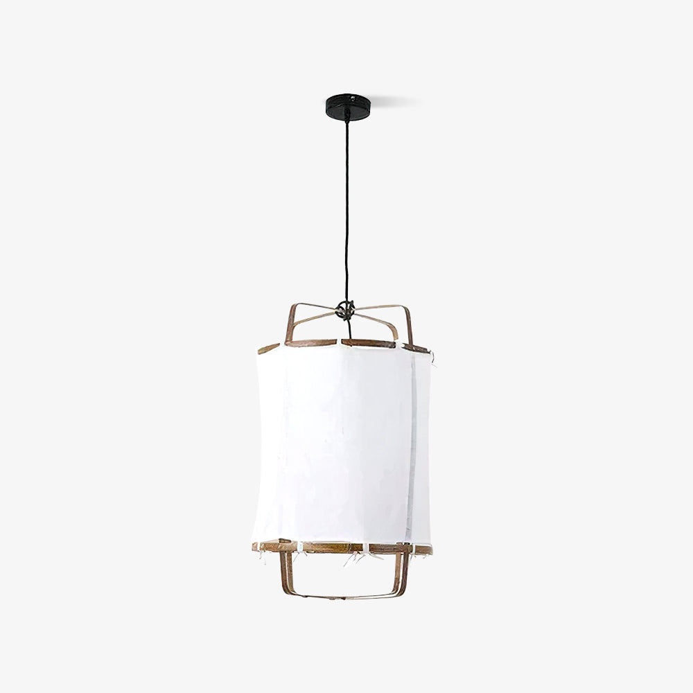 Bamboo Pendant Light | Natural Bamboo & Linen | 40cm Diameter