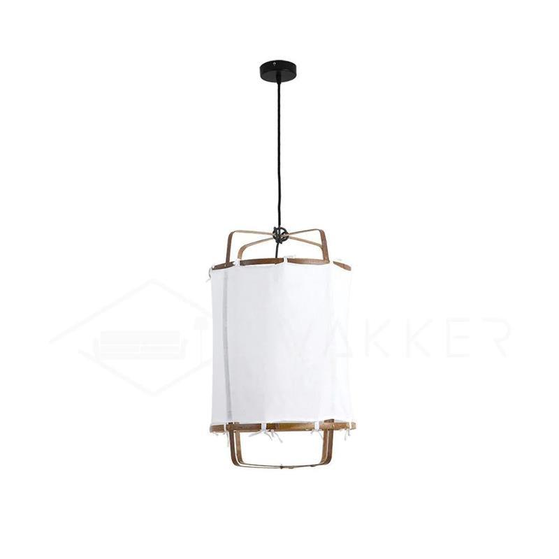 Bamboo Pendant Light | Natural Bamboo & Linen | 40cm Diameter