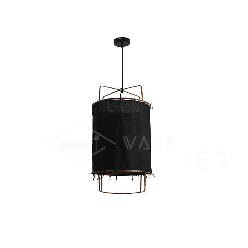 Bamboo Pendant Light | Natural Bamboo & Linen | 40cm Diameter