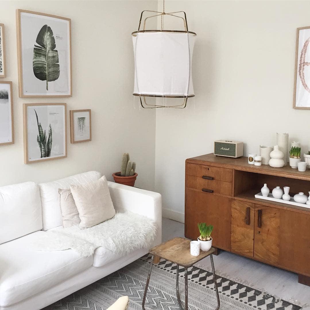 Bamboo Pendant Light | Natural Bamboo & Linen | 40cm Diameter