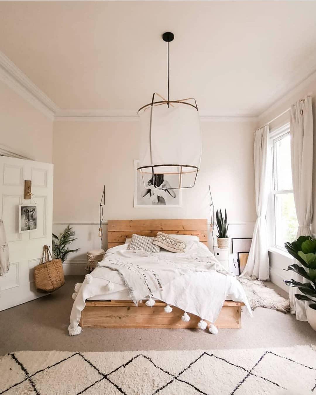 Bamboo Pendant Light | Natural Bamboo & Linen | 40cm Diameter