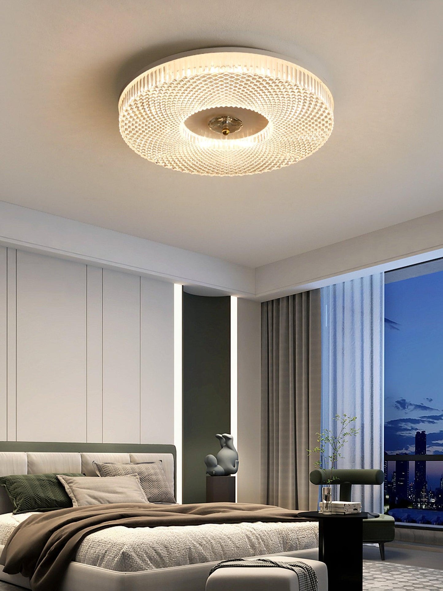 Ayla LED Flush Mount Ceiling Light | Metal & Acrylic | 40cm or 50cm Diameter