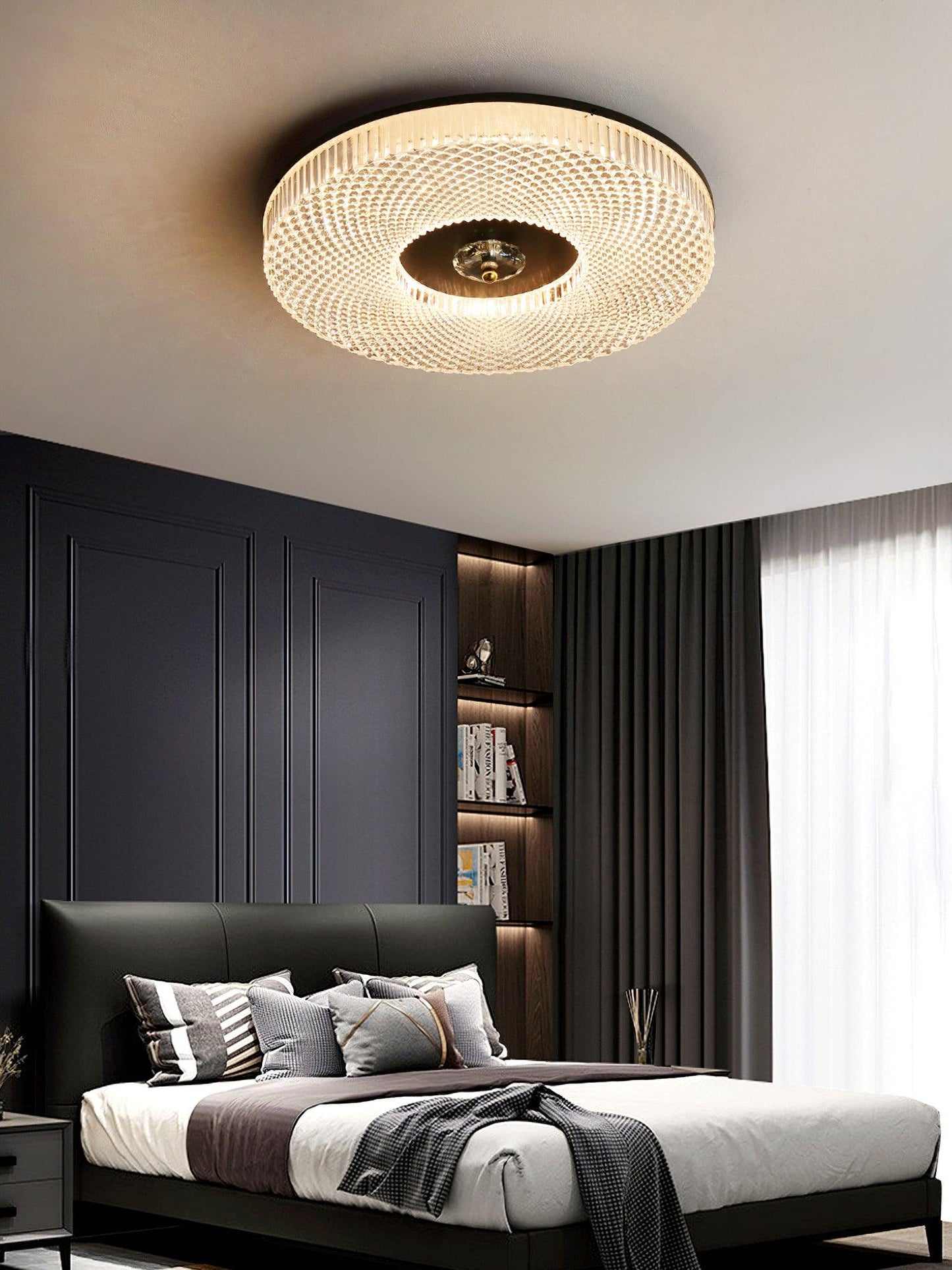 Ayla LED Flush Mount Ceiling Light | Metal & Acrylic | 40cm or 50cm Diameter