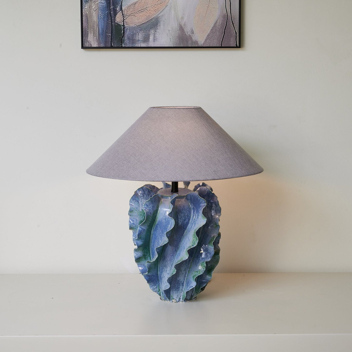 Azure Wave Table Lamp | Ceramic Base | Blue