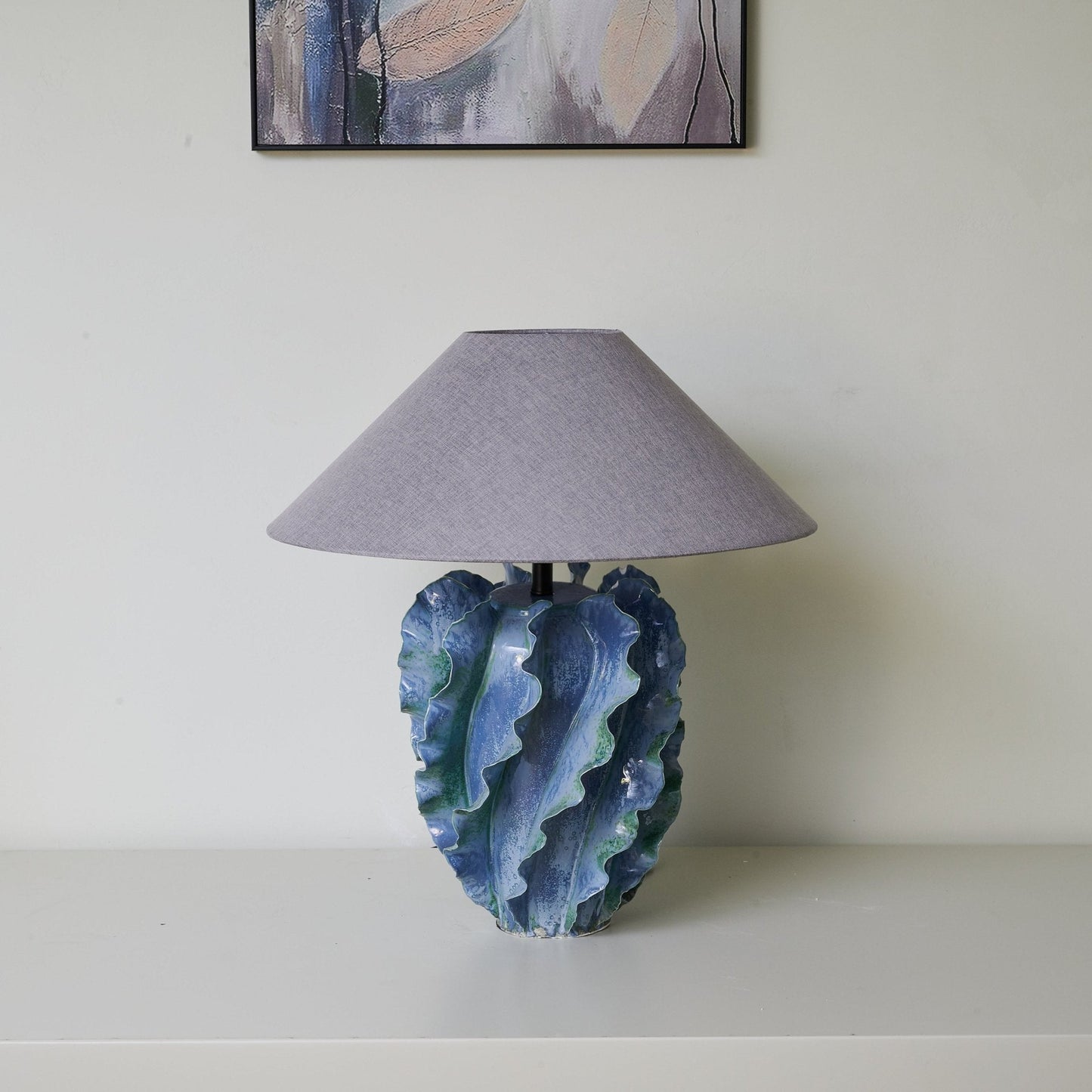 Azure Wave Table Lamp | Ceramic Base | Blue