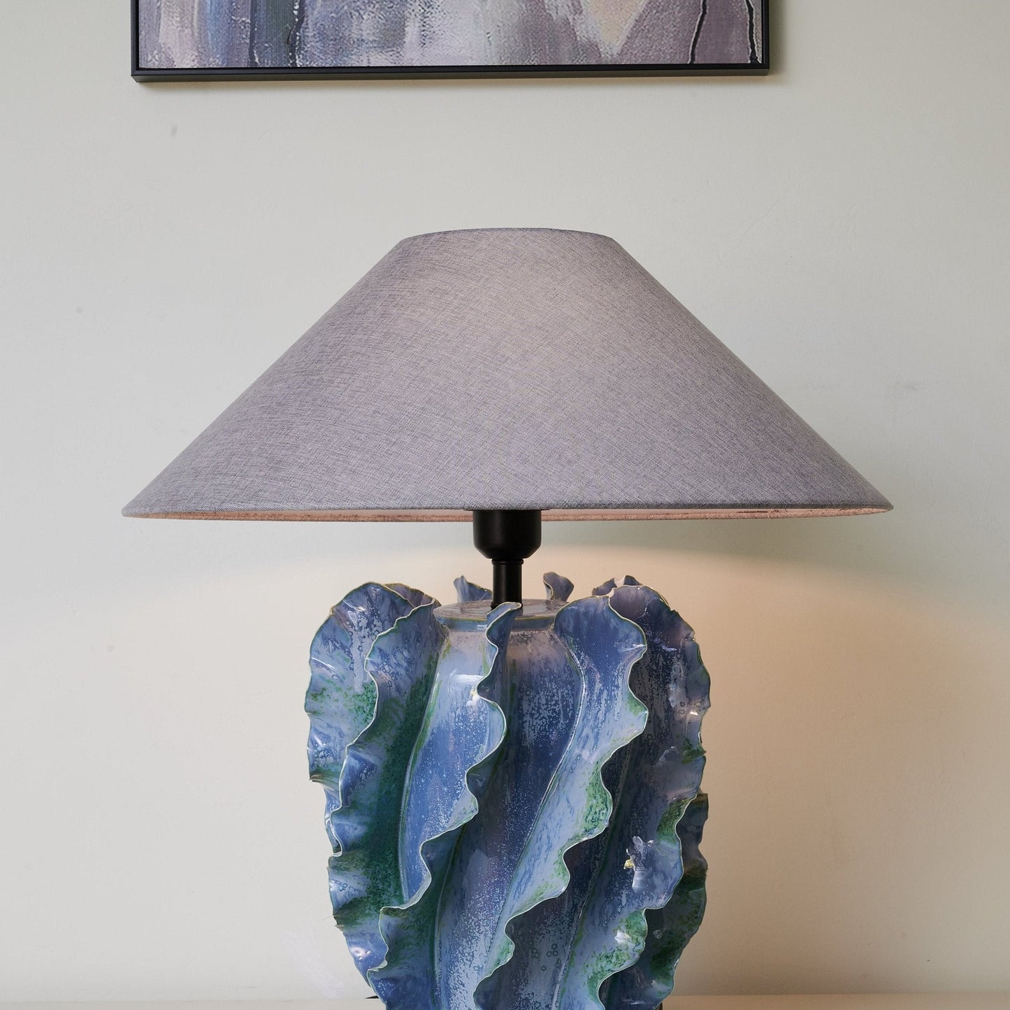 Azure Wave Table Lamp | Ceramic Base | Blue