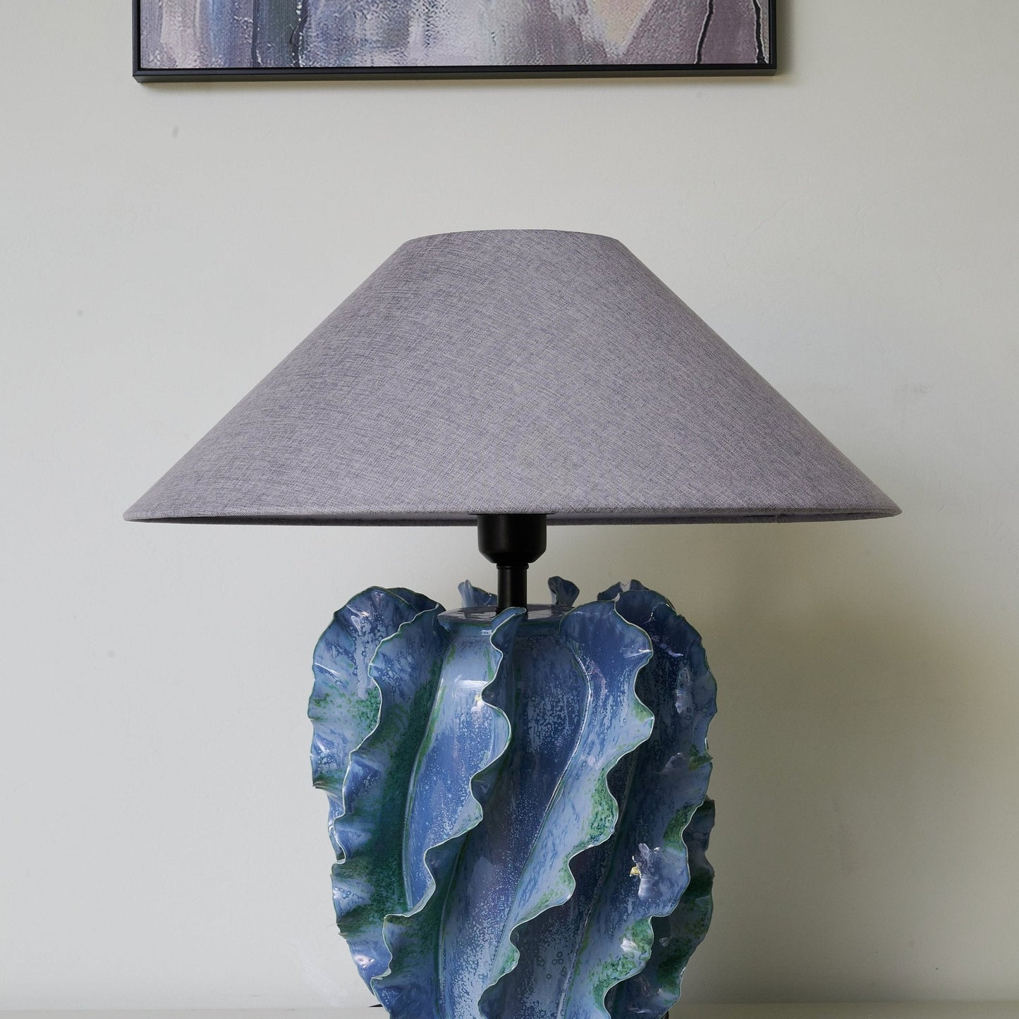 Azure Wave Table Lamp | Ceramic Base | Blue