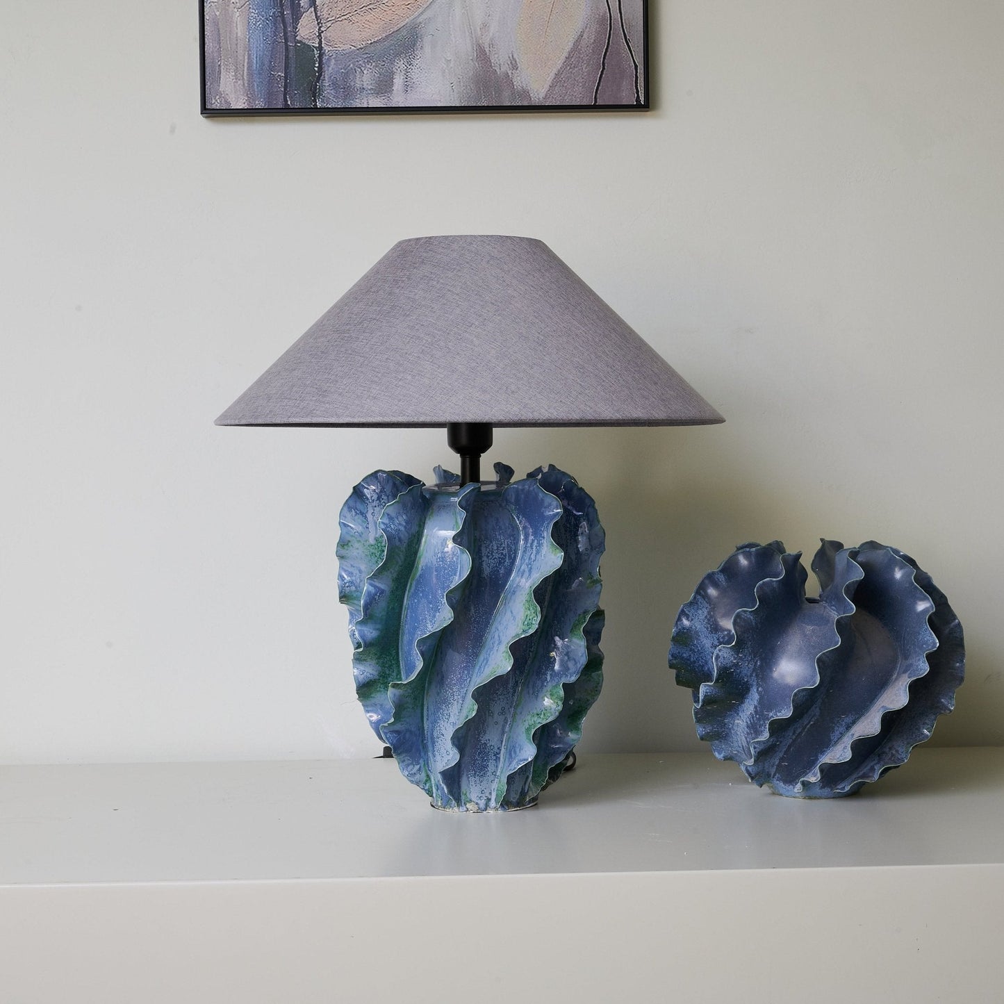 Azure Wave Table Lamp | Ceramic Base | Blue