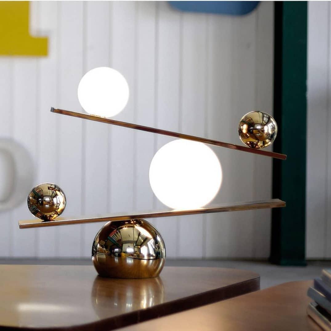Balance Table Lamp | Marble, Glass | Black, Gold