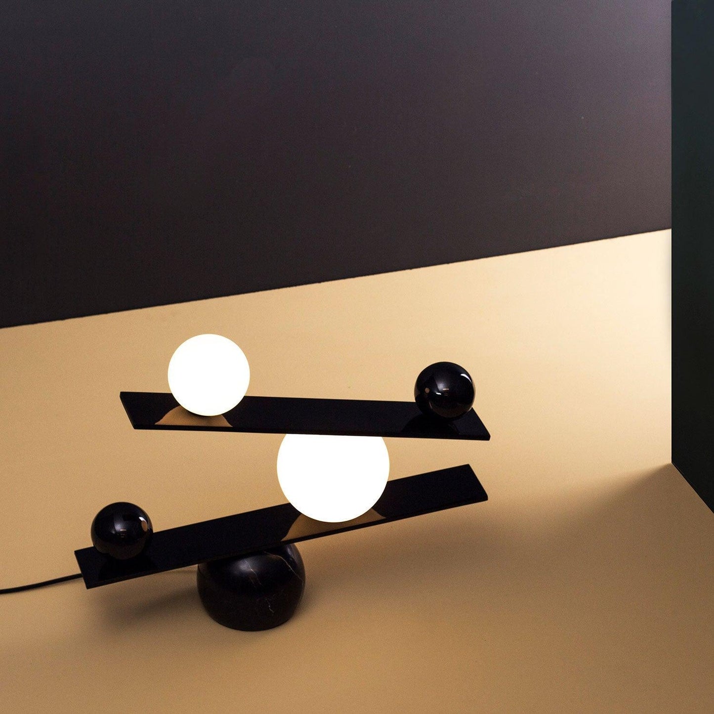 Balance Table Lamp | Marble, Glass | Black, Gold