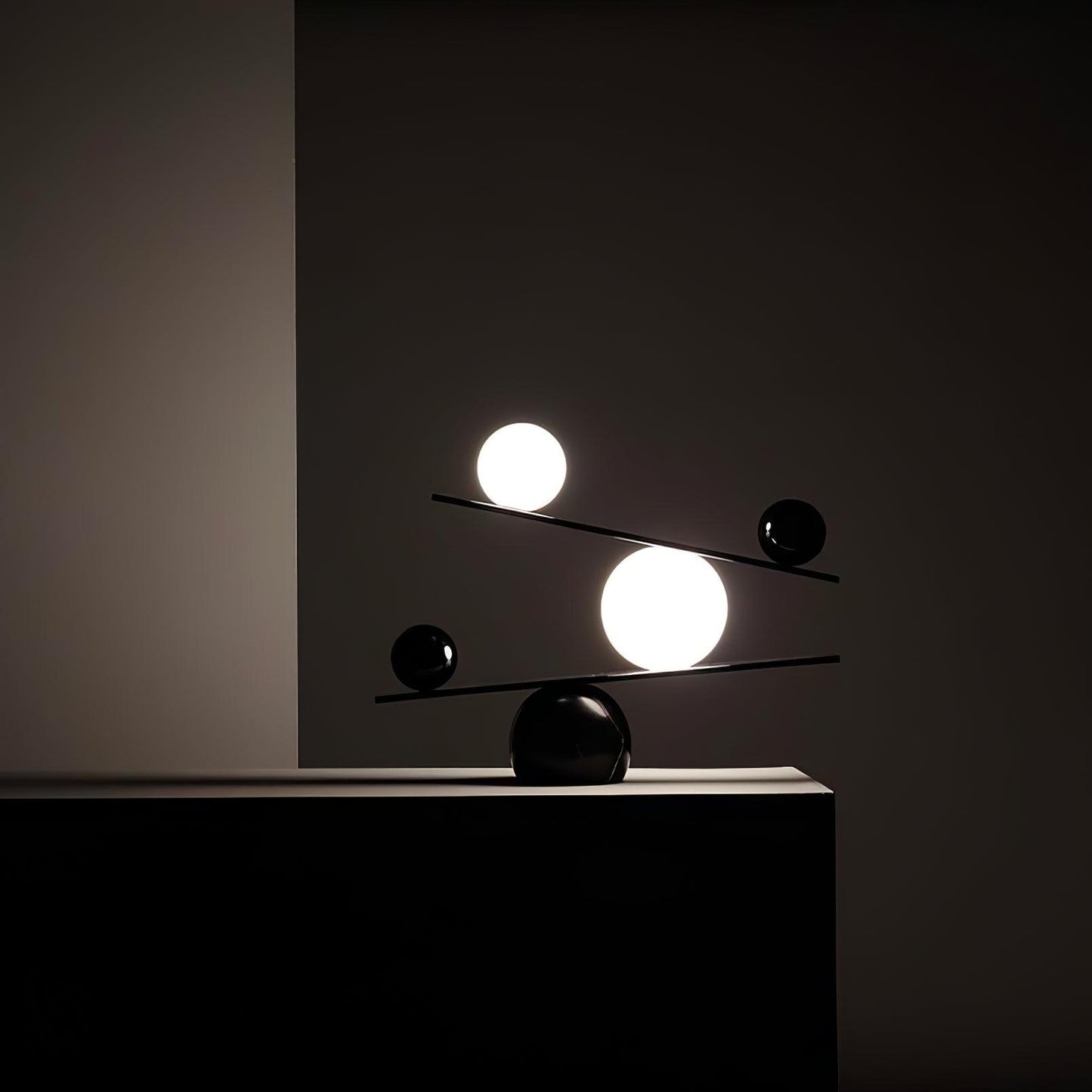 Balance Table Lamp | Marble, Glass | Black, Gold