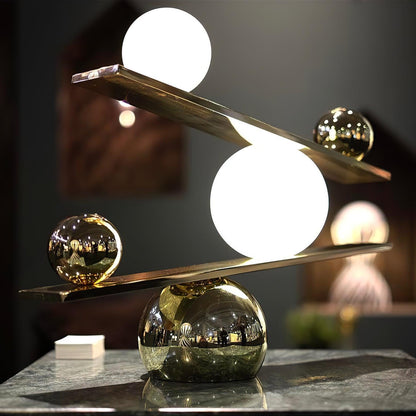 Balance Table Lamp | Marble, Glass | Black, Gold