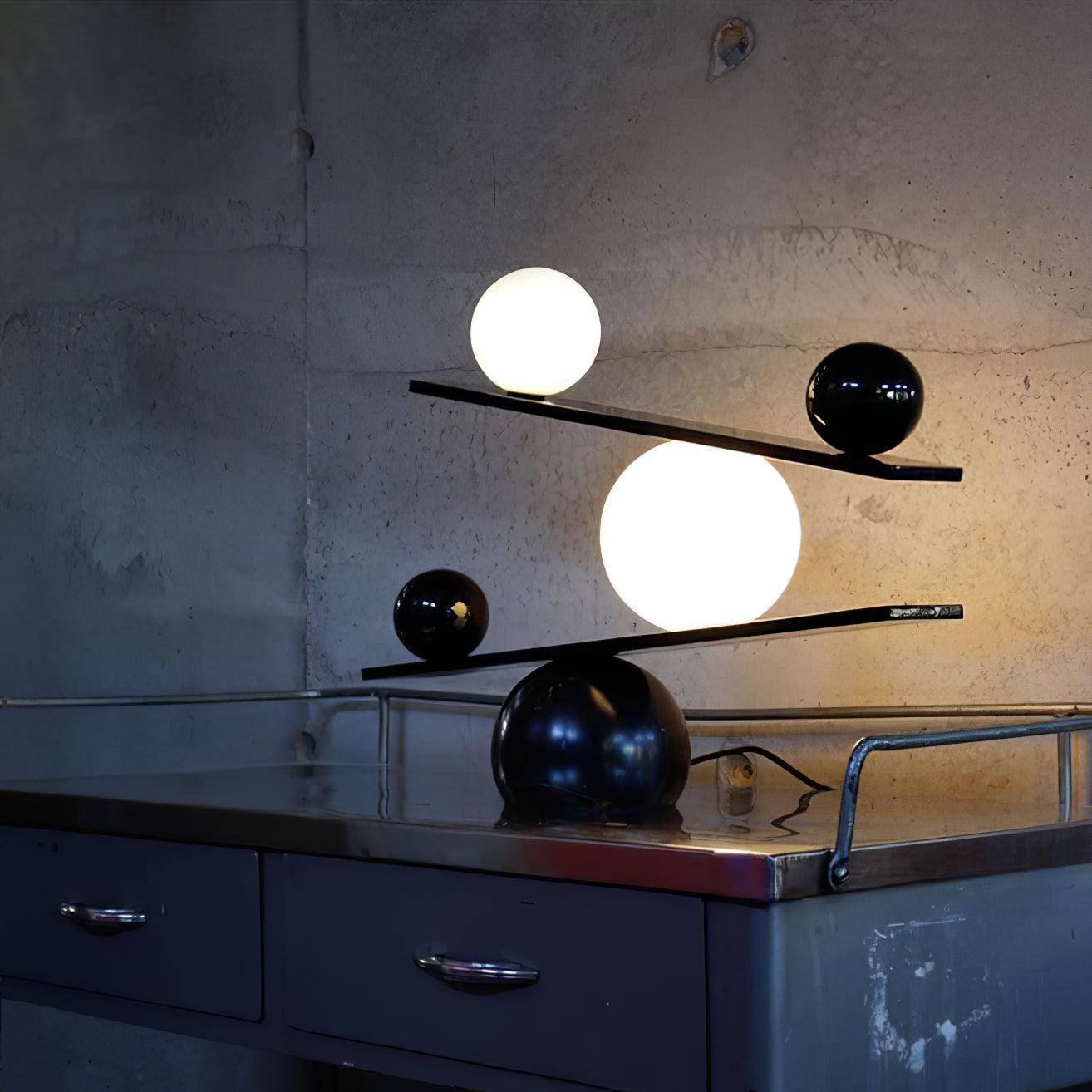 Balance Table Lamp | Marble, Glass | Black, Gold