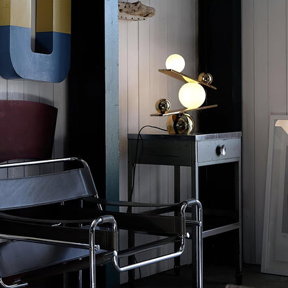 Balance Table Lamp | Marble, Glass | Black, Gold
