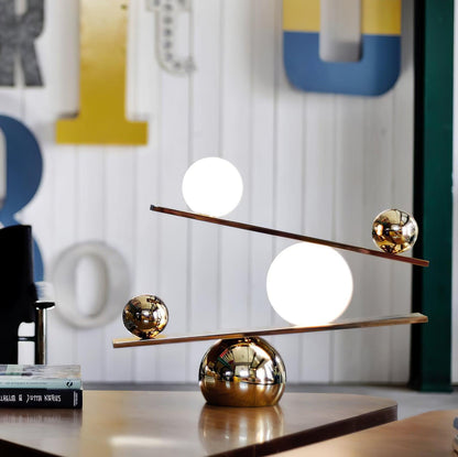 Balance Table Lamp | Marble, Glass | Black, Gold