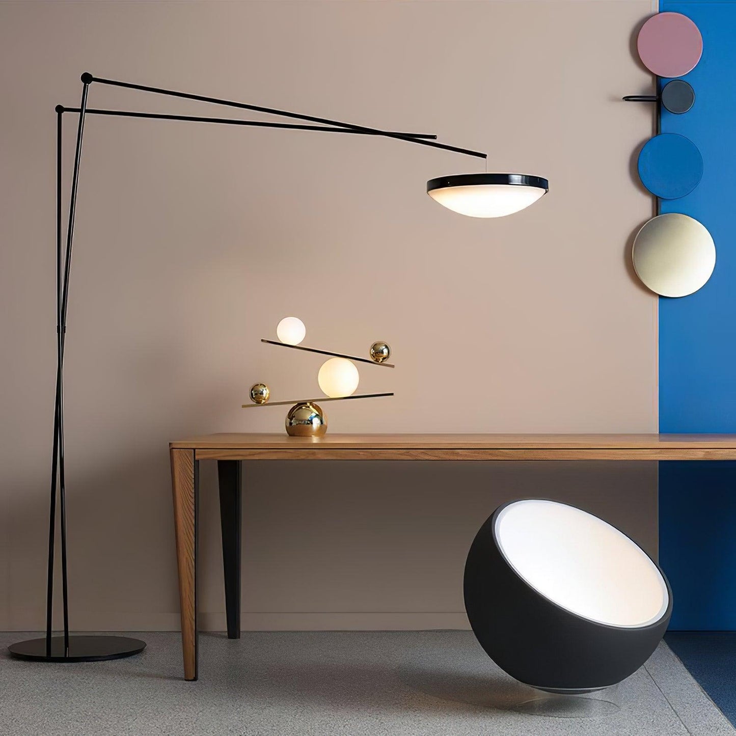 Balance Table Lamp | Marble, Glass | Black, Gold