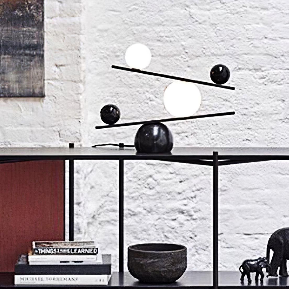 Balance Table Lamp | Marble, Glass | Black, Gold