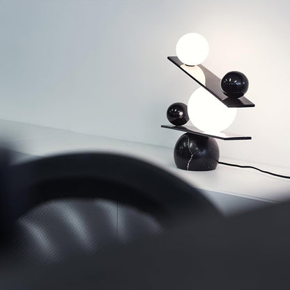 Balance Table Lamp | Marble, Glass | Black, Gold