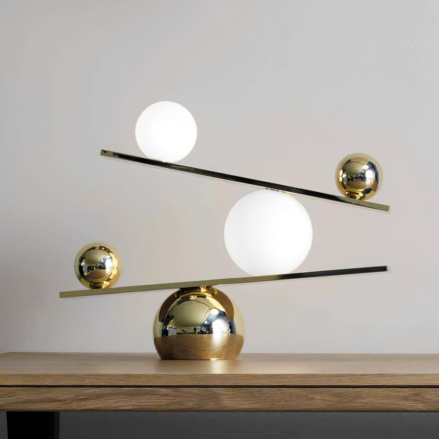 Balance Table Lamp | Marble, Glass | Black, Gold